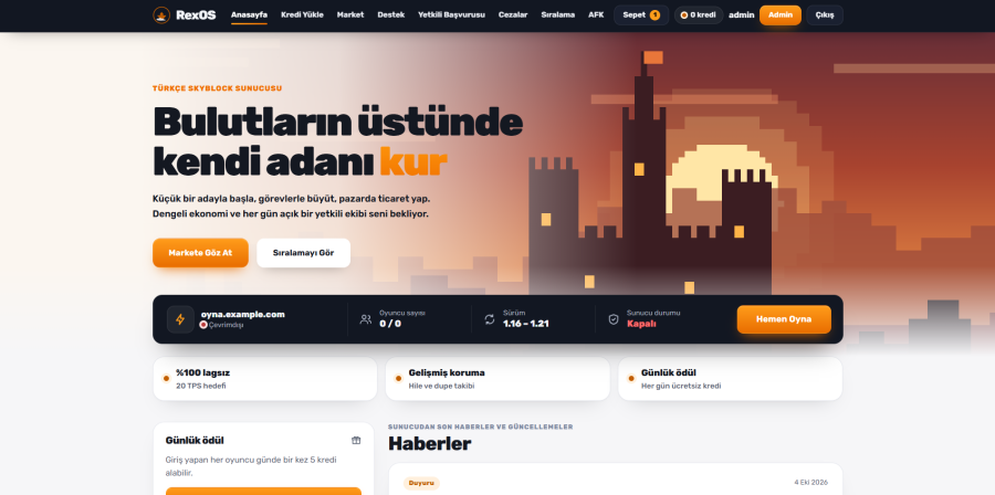 RexOS Premium · Kor Kale önizlemesi